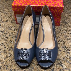 Tory Burch peep toe wedge